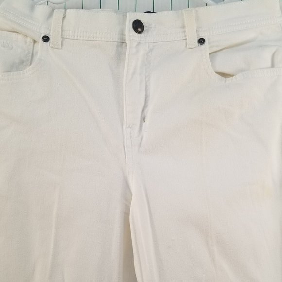 Gloria Vanderbilt White Denim Jeans 8 - Picture 3 of 4